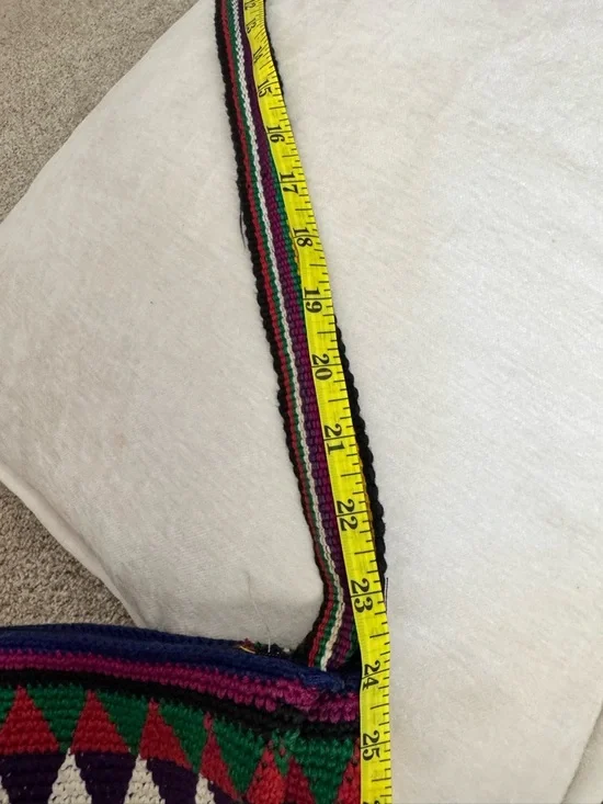 Vintage Guatemalan Handwoven Boho Bag - Vibrant Mayan Geometric Design - Picture 16 of 16